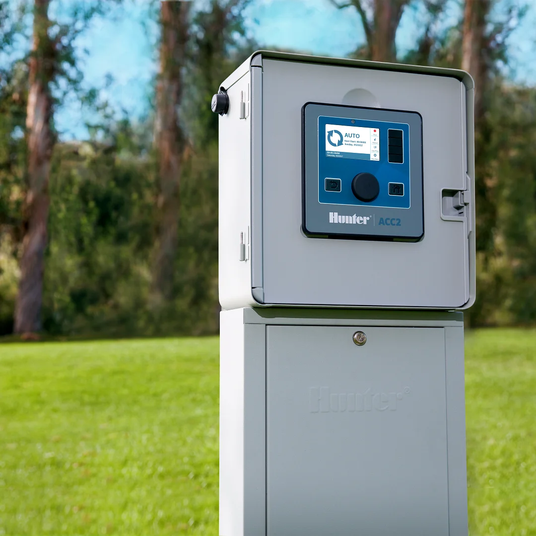 ACC2 Conventional Controller, 12-station base model, grey metal wall mount cabinet - Image 1