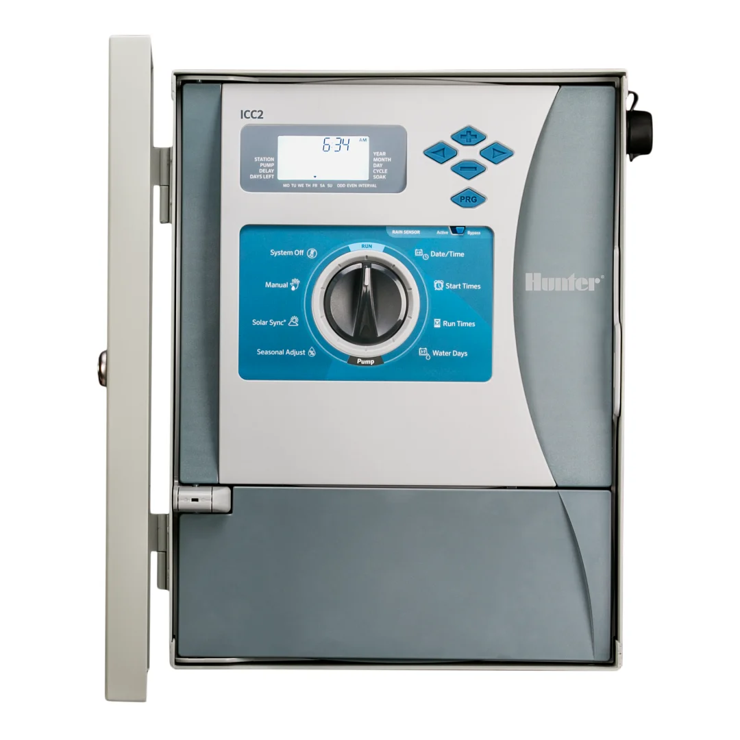 ICC2 Controller, 8-station base model, grey metal wall mount cabinet - Image 1