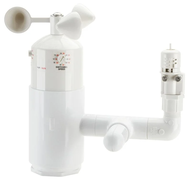 Mini-Clik Sensor, wired rain sensor, adjustable from 3 mm to 19 mm of rainfall, includes 7.5 m wire, aluminium mount, and normally open switch - Image 1