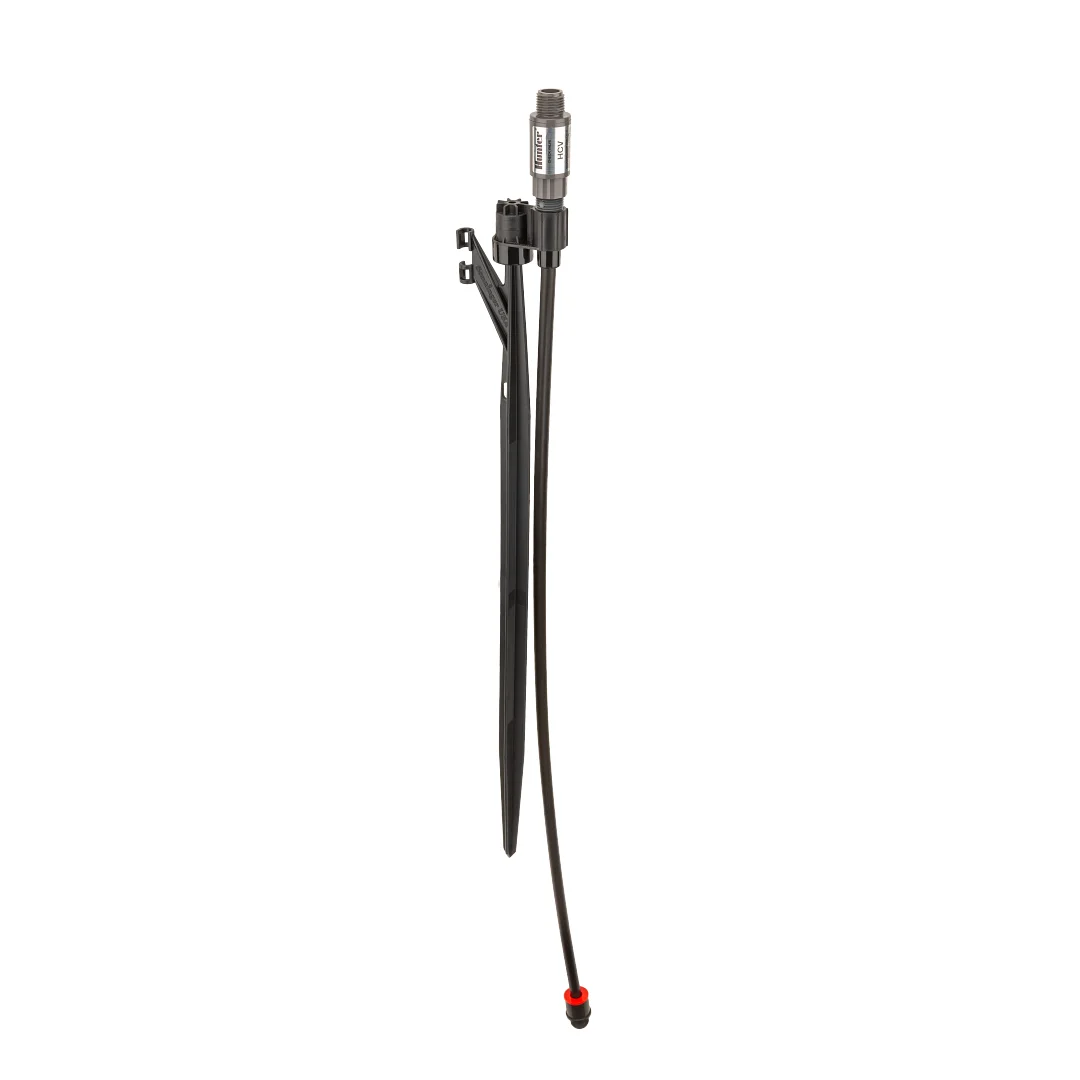 MP Stake Kit, 66 cm preassembled staking kit, 0.345" tubing to ½" male fitting, HCV Check Valve, and pressure-regulated PROS-00-PRS40 Shrub Adapter (total height: 86 cm) - Image 1